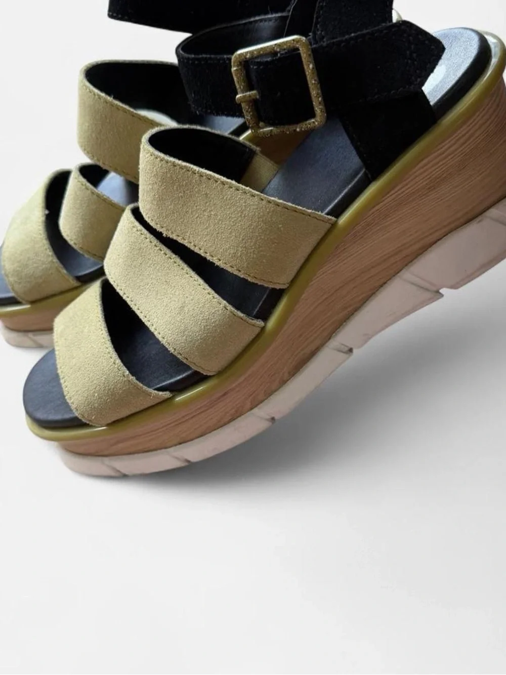Sorels Women’s Two-Tone Suede Strap Sandals - Black & Olive